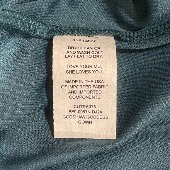 NEW Show Me Your MuMu Godshaw Goddess Gown Deep Jade Chiffon Size Medium - Picture 7 of 8